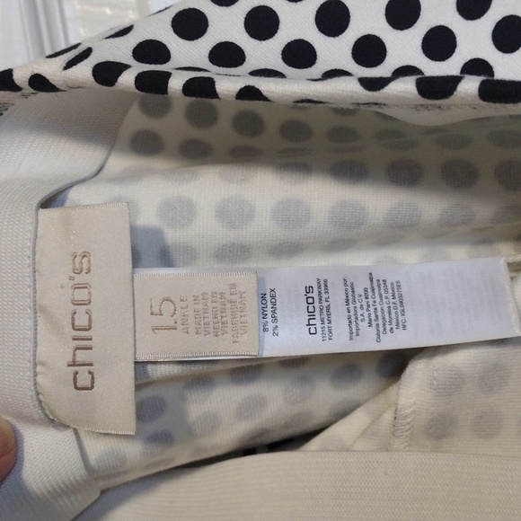 Chico's black and white polka dot ankle pants Size 1.5. - Picture 3 of 3